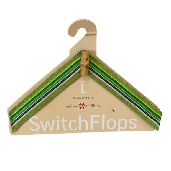 Lindsay Phillips SwitchFlops Strap Maureen Sz Lg 9 10 11 Bamboo Accent Green - Picture 1 of 6